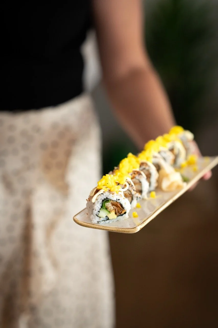 Holding Sushi Tray 2